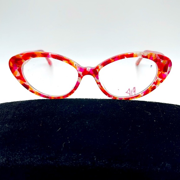 NWOT. Never Worn. Faniel of Paris red, pink, orange, and transparent frames. - Picture 1 of 6